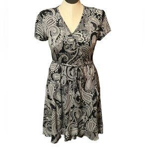 APT 9 wrap dress black and white print